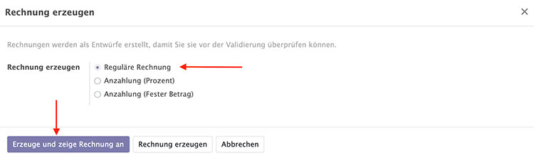 CRM Reguläre Rechnung