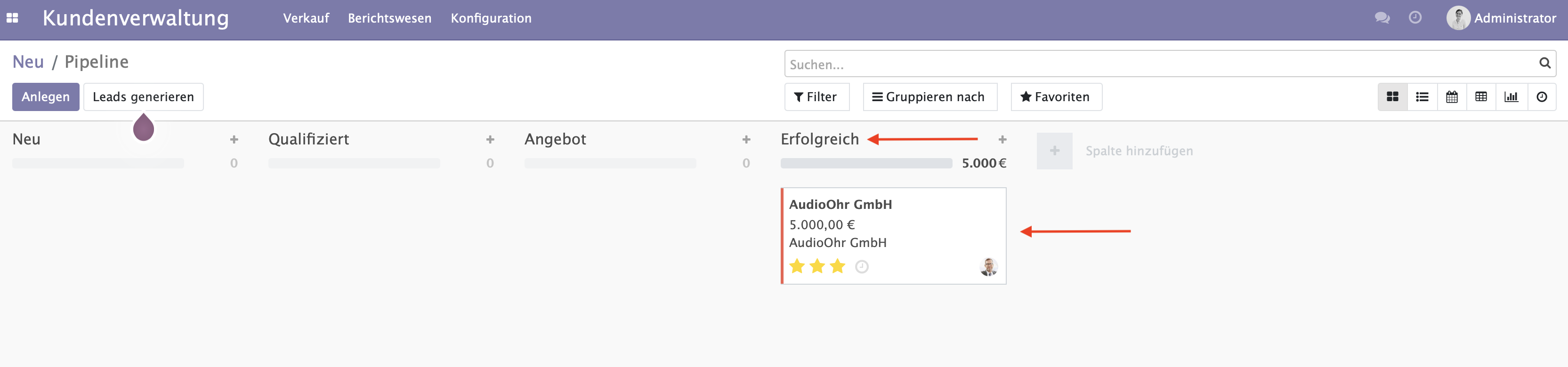 CRM Gewonnene Verkaufschance