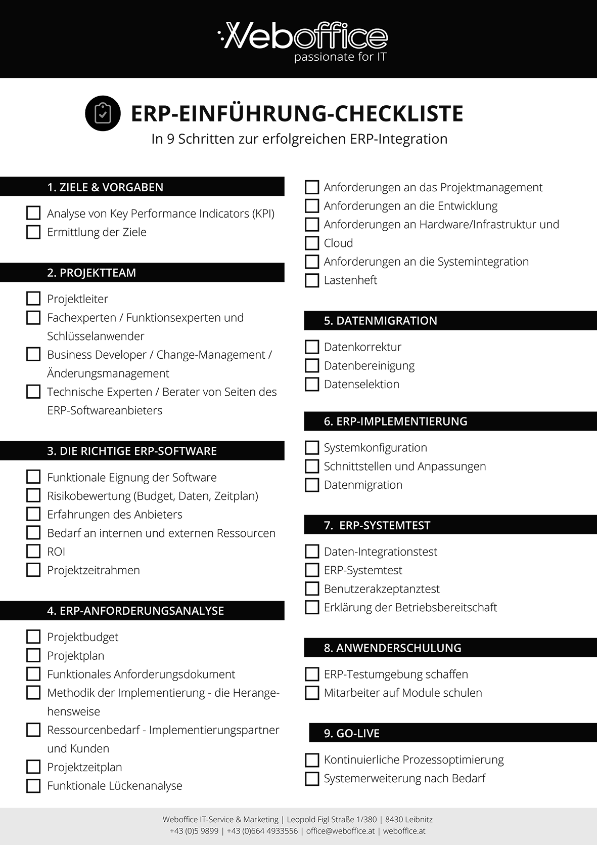ERP Checkliste